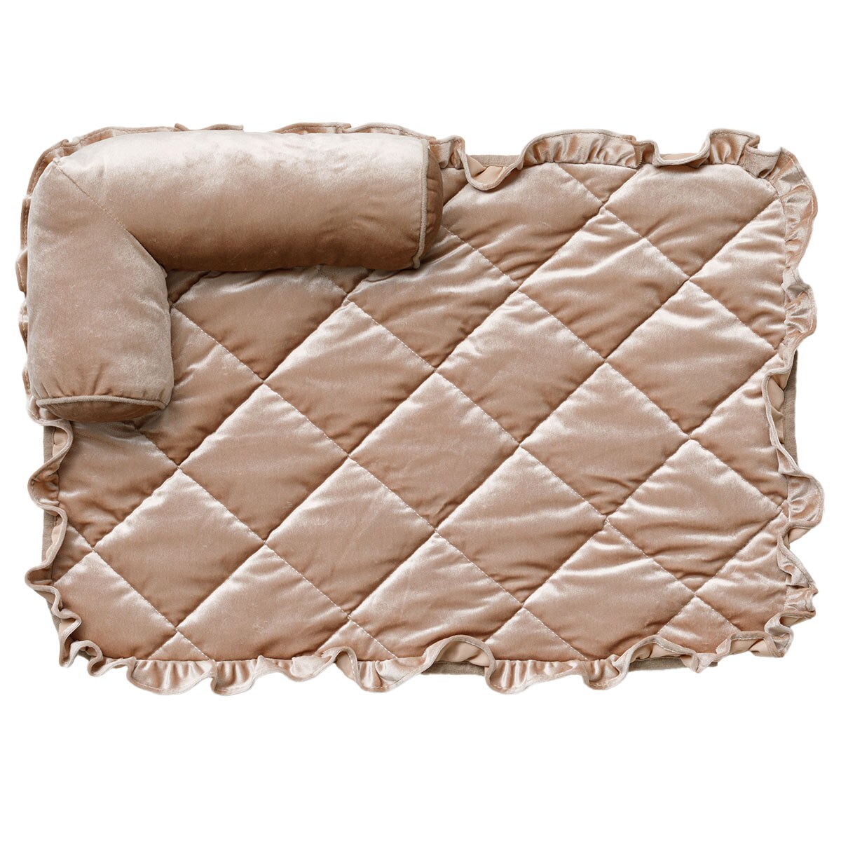 ペットごろ寝パッド(ベロア Mベージュ gSCz3a)  デコホーム