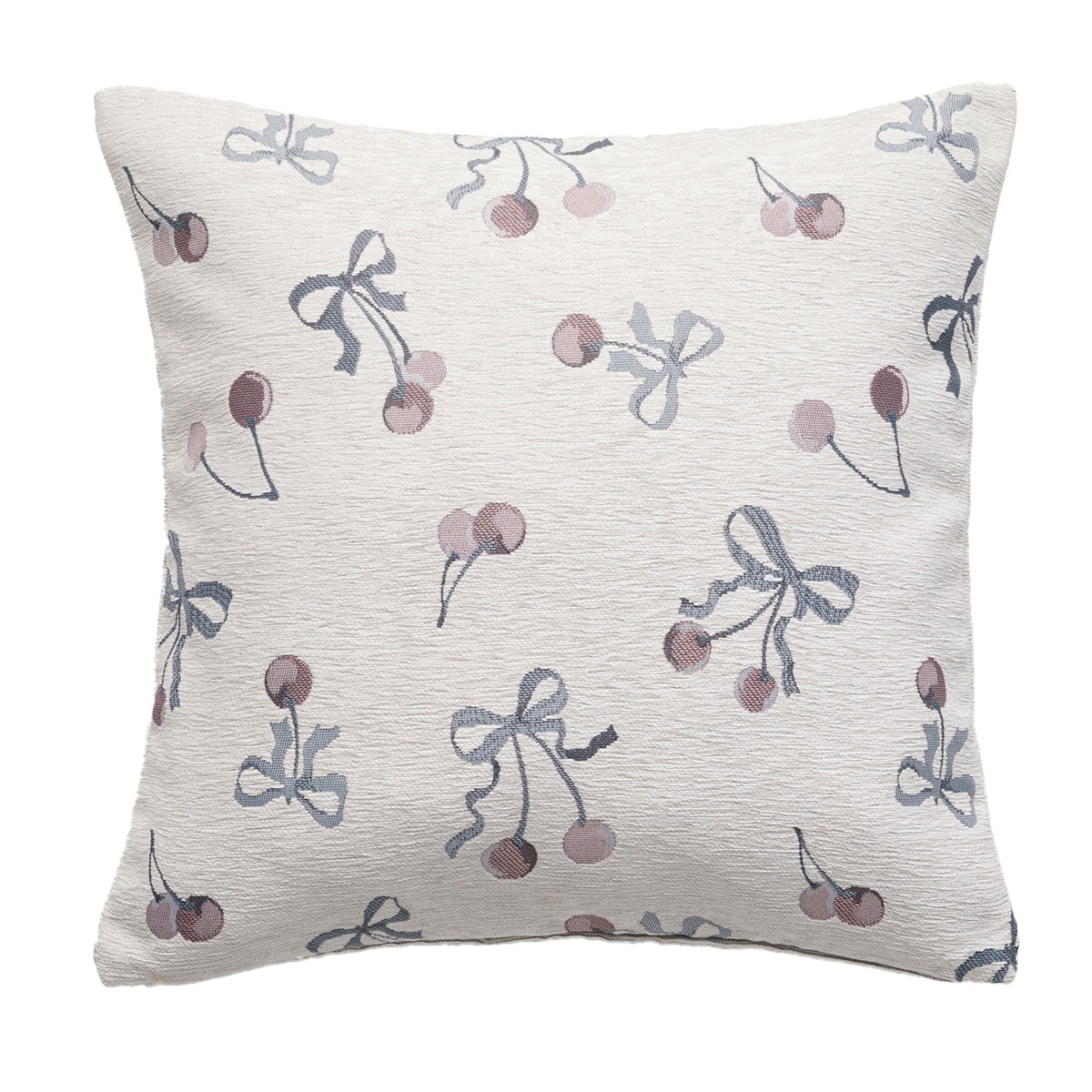 クッションカバー(リボンチェリー ホワイト NG09) デコホーム【玄関先迄納品】のサムネイル