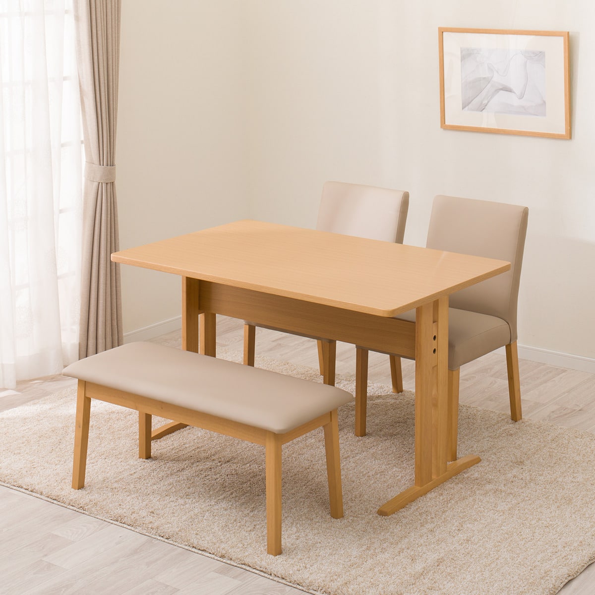 ダイニングテーブル4点セット(TLEG SI01 GN/SI01B GN/ベンチ SI01 GN) 【配送員設置商品】 ニトリ [2]