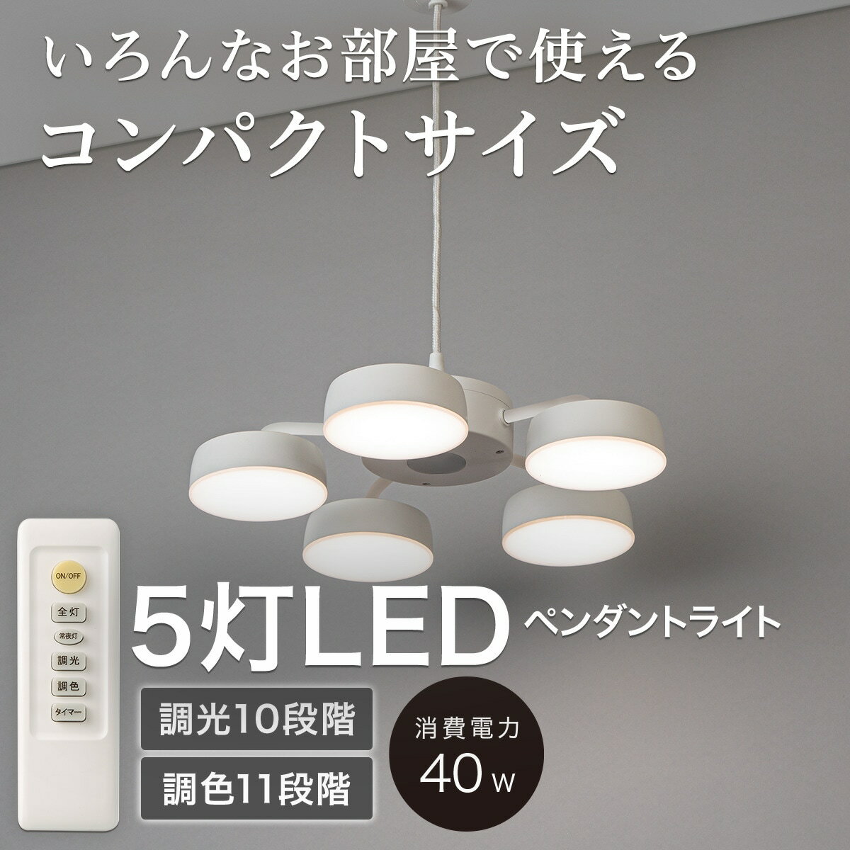 5灯 LED ペンダントライト (PD-1)
