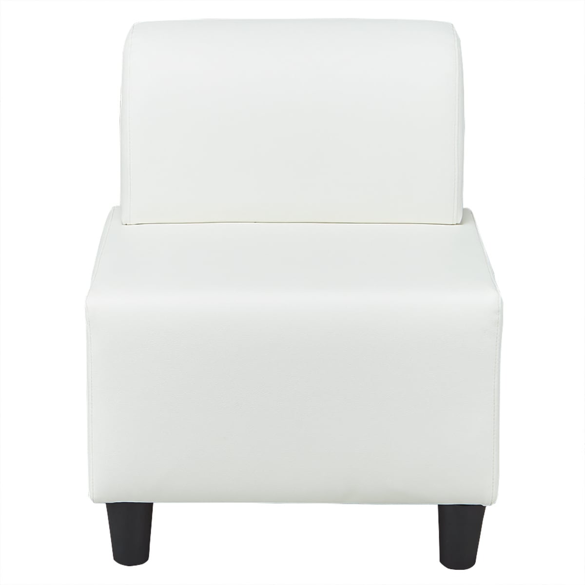 [幅58cm]合皮ソファ(1Pソファ EL-04 ヒジナシ GT-S WH)   【1年保証】