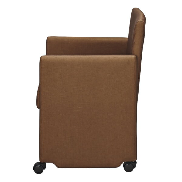 [幅57cm]キャスター付きアームチェア(スクエア3C Gシルク#3 BR)   【1年保証】