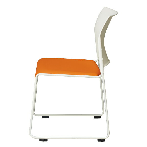 [幅51cm]ミーティングチェア(ライト WH/OR)   【1年保証】