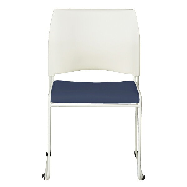 [幅51cm]ミーティングチェア(ライト WH/NV)   【1年保証】