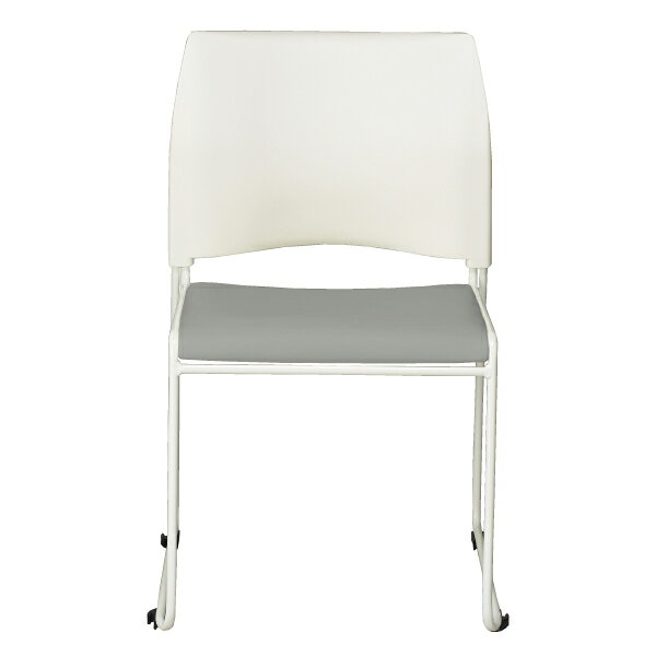 [幅51cm]ミーティングチェア(ライト WH/GY)   【1年保証】