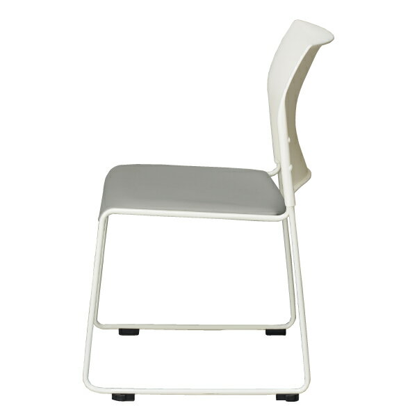 [幅51cm]ミーティングチェア(ライト WH/GY)   【1年保証】