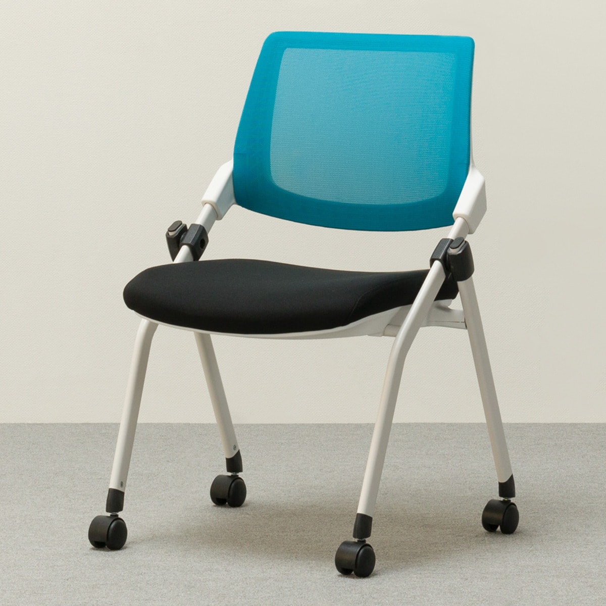 [幅56cm] 折りたたみチェア(X-16W BL) 法人 オフィス ワークチェア 事務用椅子 業務用   【1年保証】