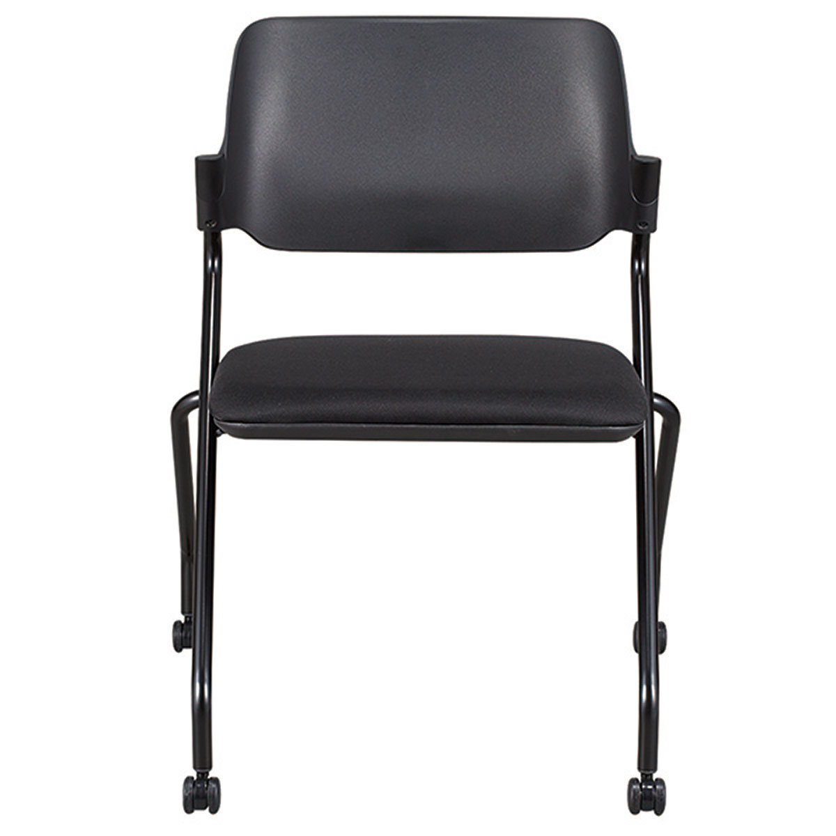 [幅60.9cm]ミーティングチェア(サヤ ヒジナシBK/BK)   【1年保証】