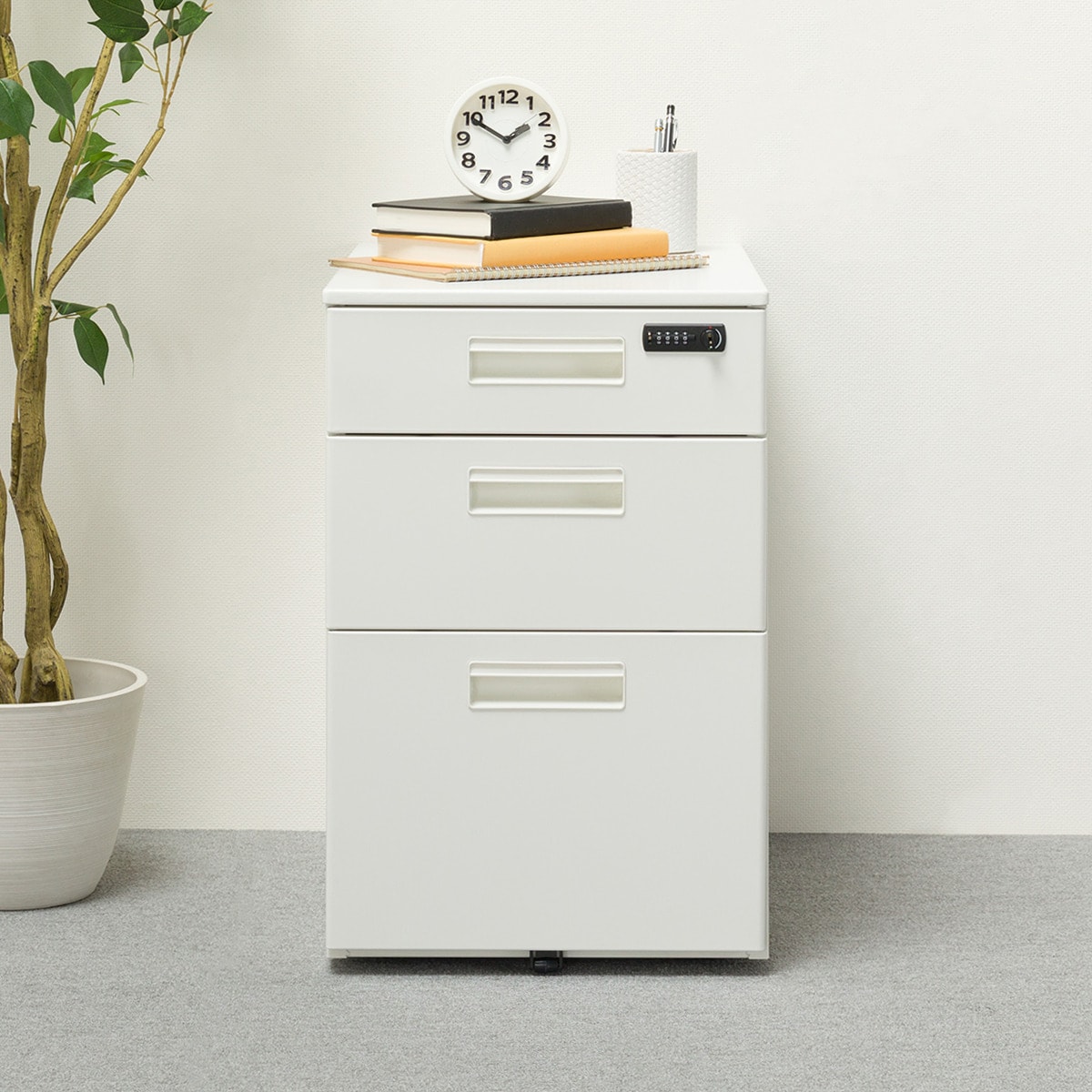 [幅39.5cm]ワゴン (HD-3 WH ダイヤル錠)