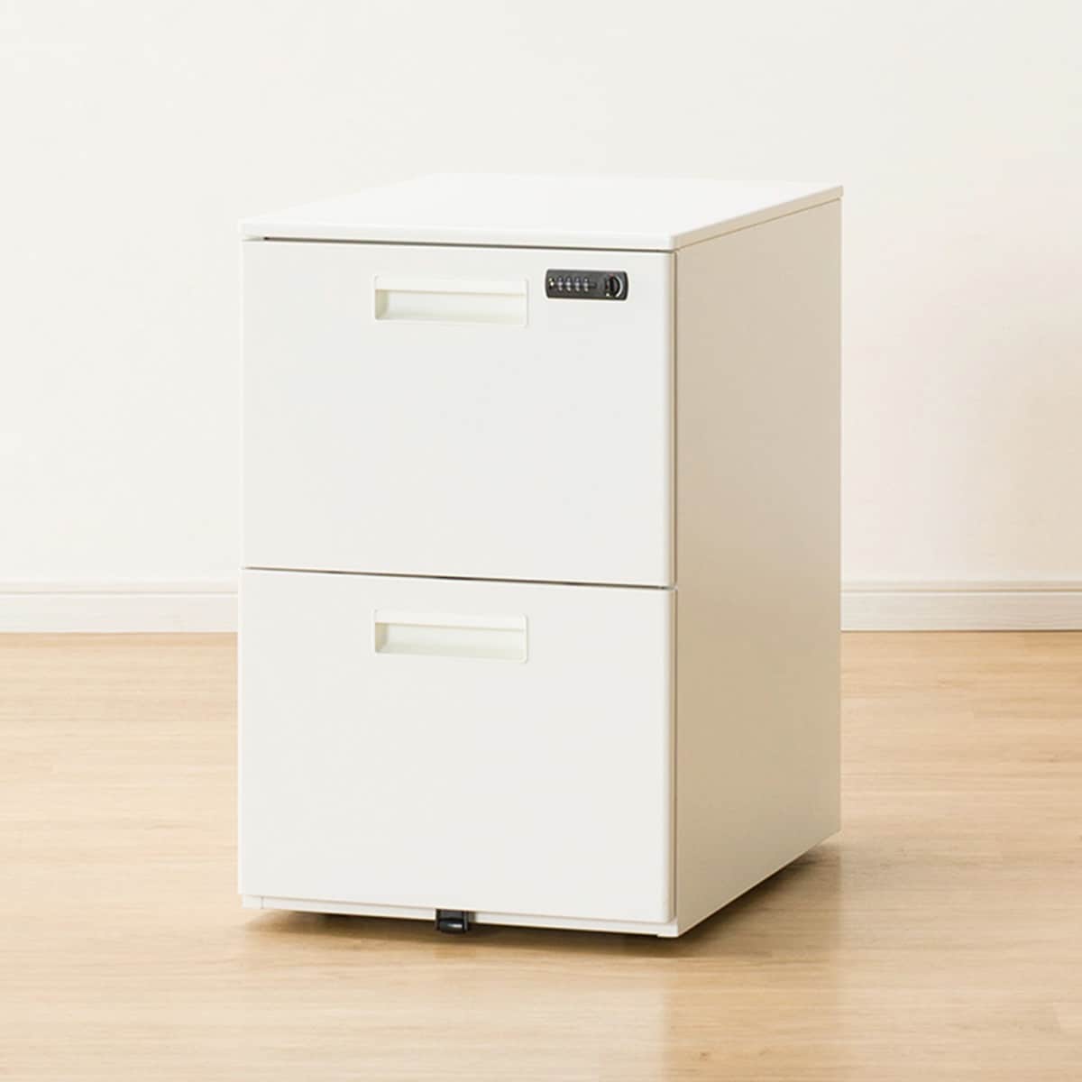 [幅39.5cm]ワゴン (HD-2 2段ダイヤル錠 WH)