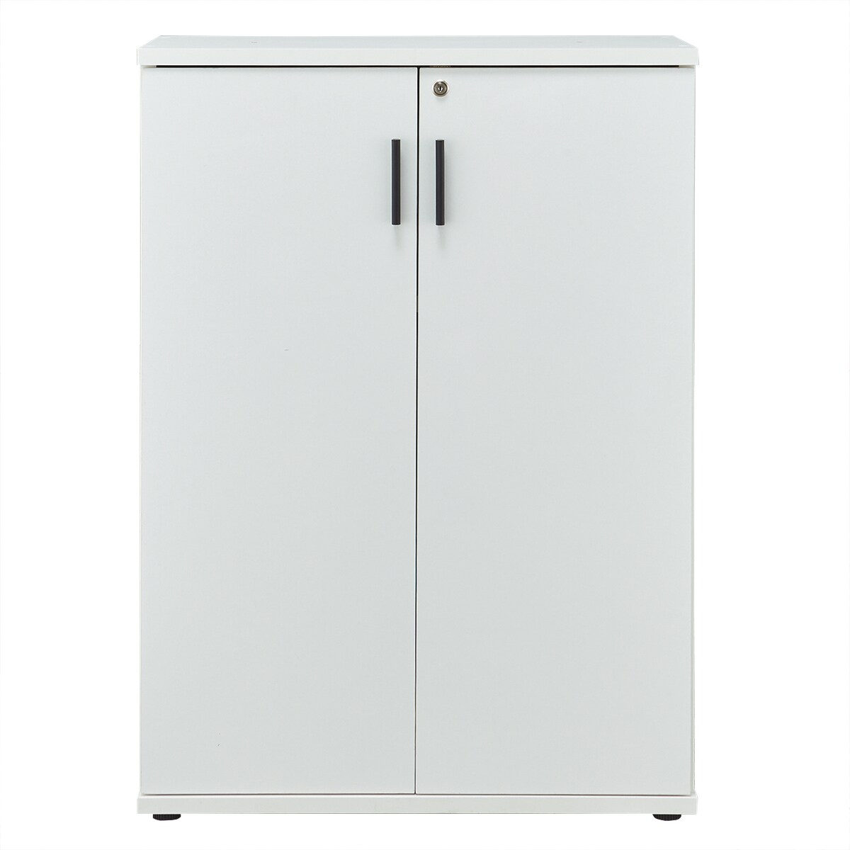 [幅79cm]扉付木製キャビネット(ブリザ 3ダン WH)   【1年保証】