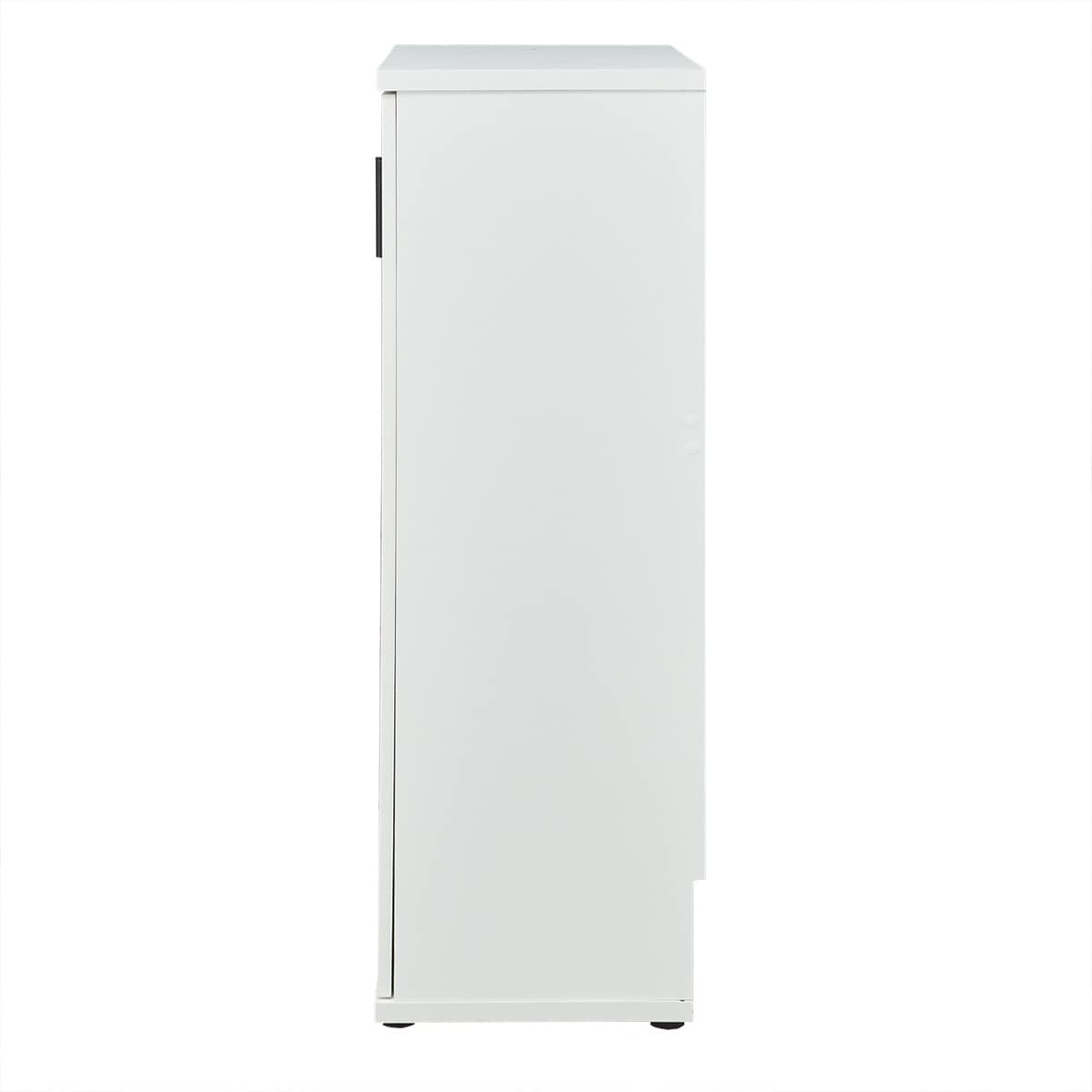 [幅79cm]扉付木製キャビネット(ブリザ 3ダン WH)   【1年保証】