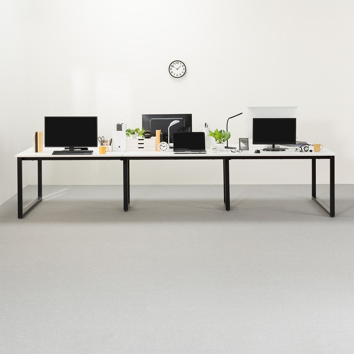 [幅360cm]フリーアドレスデスク(テーブル NT-3600 BK/WH)  【配送員設置】 【3年保証】