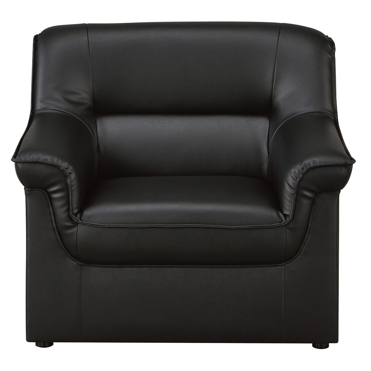 1人掛け 合皮ソファ(MS-101 BK)  【配送員設置商品】 【3年保証】