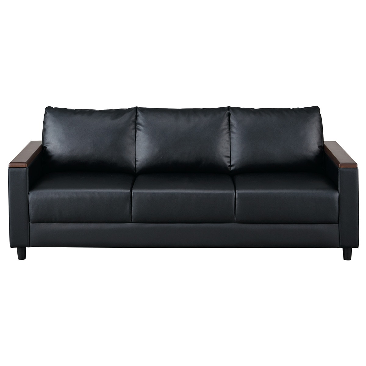 3人用合皮ソファ(HS-201 GTS#129 BK)　　 【配送員設置商品】