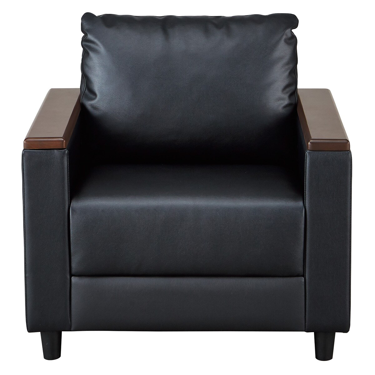 1人用合皮ソファ(HS-201 GTS#129 BK)　　 【配送員設置商品】