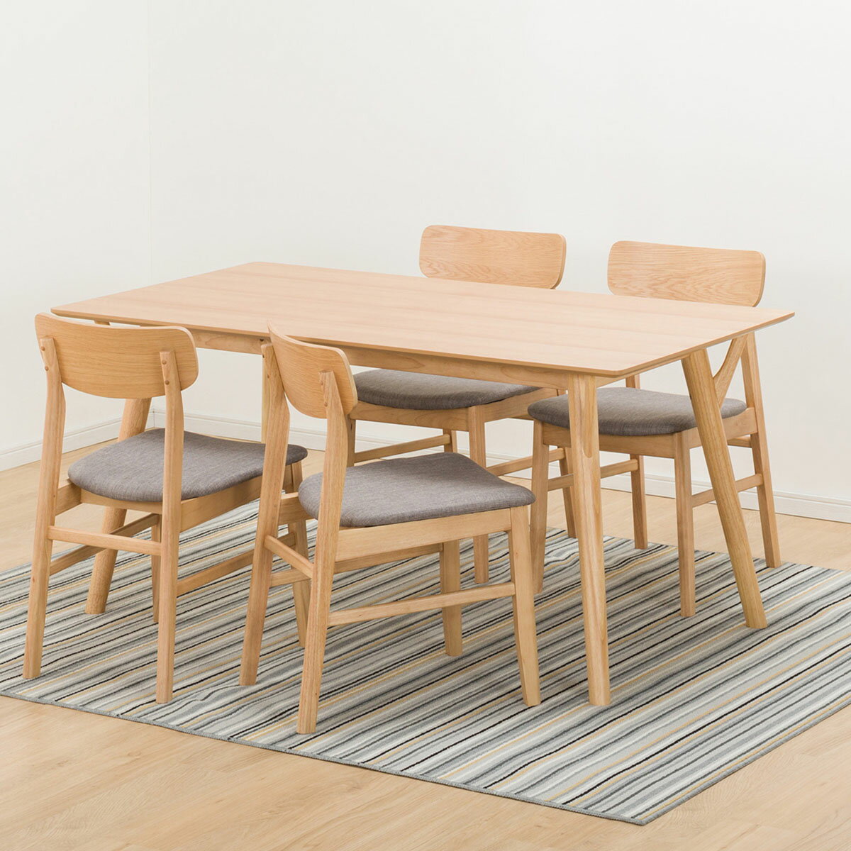 [幅150cm] ダイニングテーブルセット5点セット (DTフィルンOC2 150 LBR/DCフィルンOC2 LBR)  【配送員設置商品】 【5年保証】