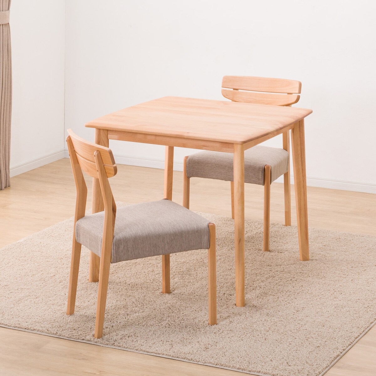 ダイニングテーブル3点セット (DTアルナスDF80LBR/ダイニングチェアアルナスBE)  【配送員設置商品】 【5年保証】