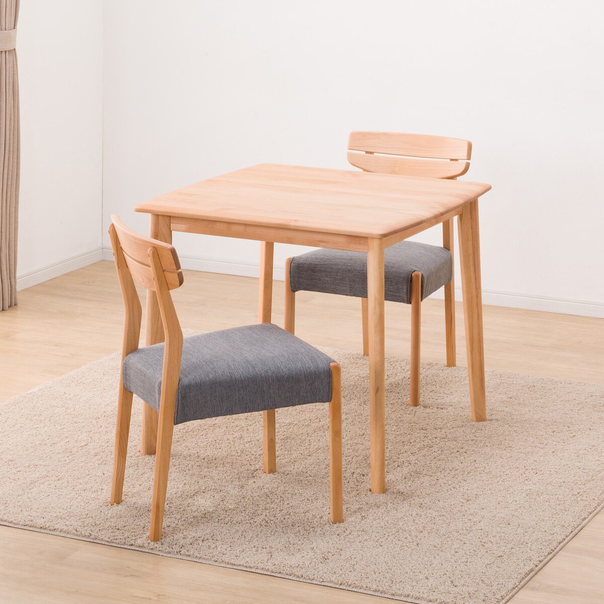 ダイニングテーブル3点セット (DTアルナスDF80LBR/ダイニングチェアアルナスGY)  【配送員設置商品】 【5年保証】