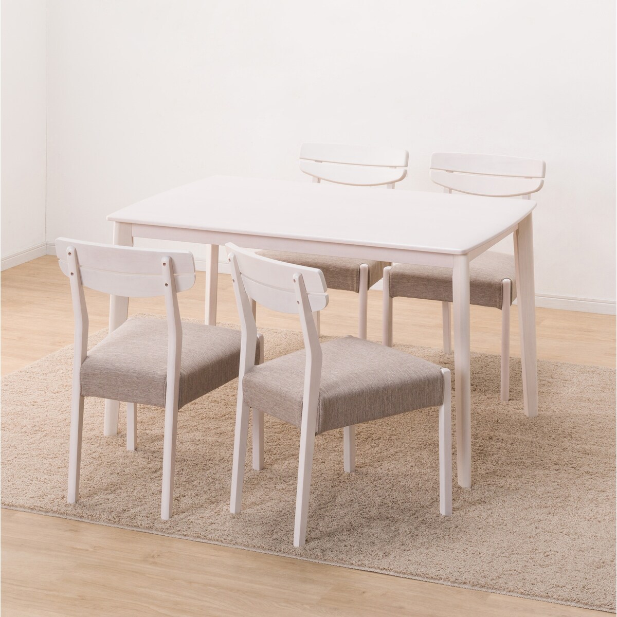 ダイニングテーブル5点セット (DTアルナスDF120WW/ダイニングチェアアルナスBE)  【配送員設置商品】 【5年保証】