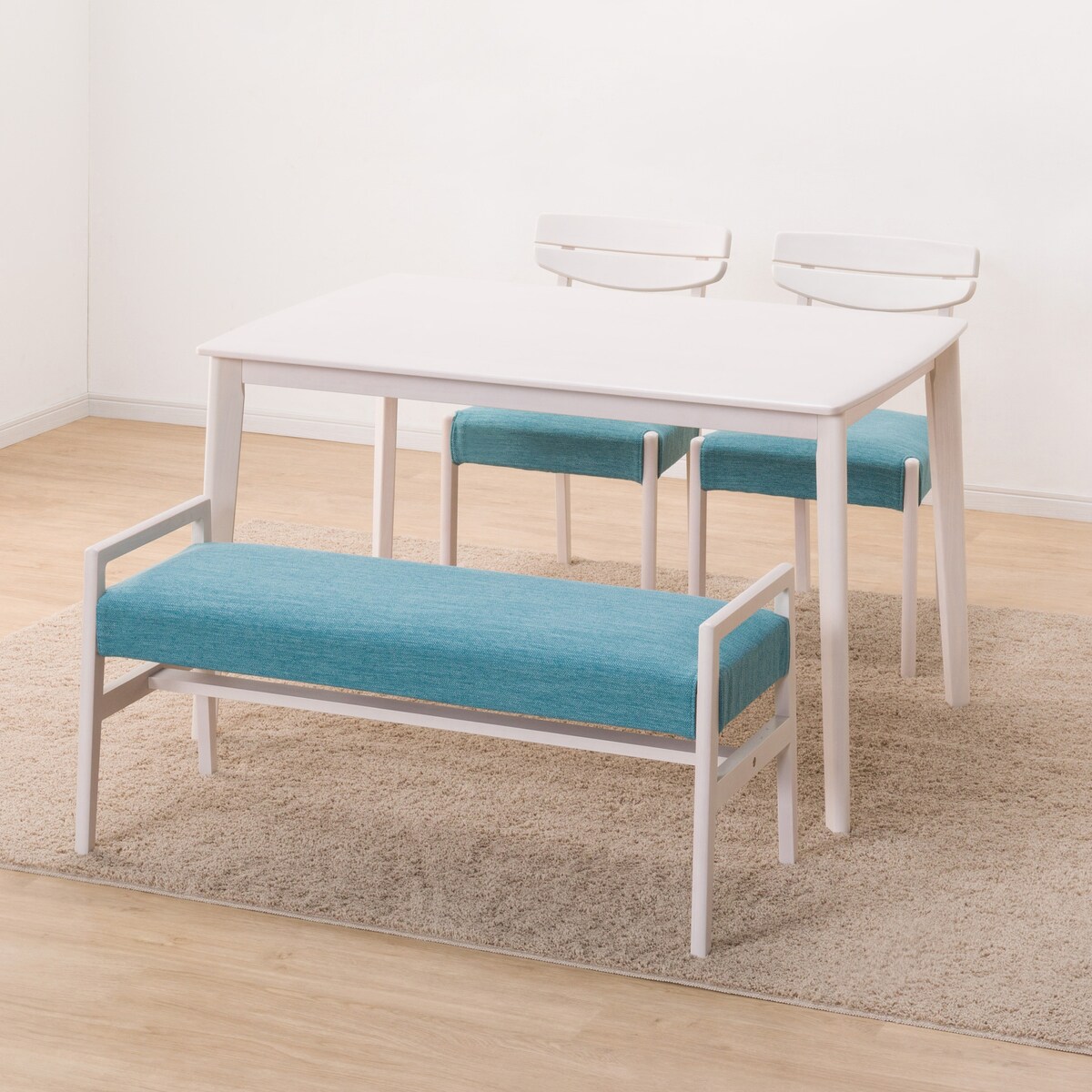 ダイニングテーブル4点セット (DTアルナスDF120WW/ダイニングチェアアルナス/ベンチアルナスTBL)  【配送員設置商品】 【5年保証】