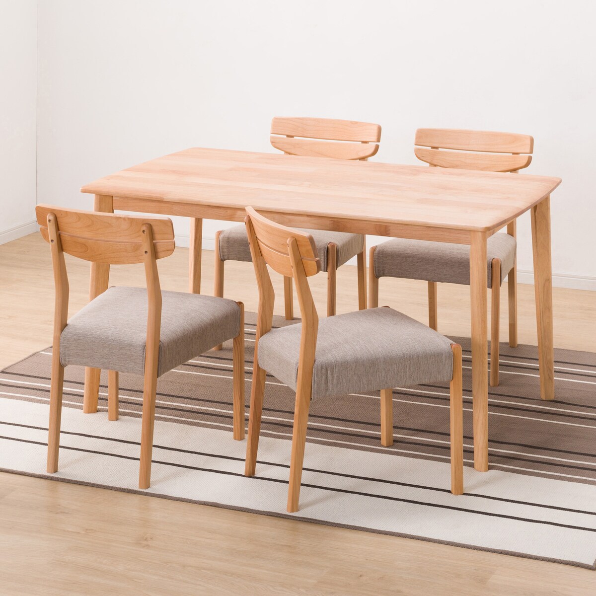 ダイニングテーブル5点セット (DTアルナスDF135LBR/ダイニングチェアアルナスBE)  【配送員設置商品】 【5年保証】