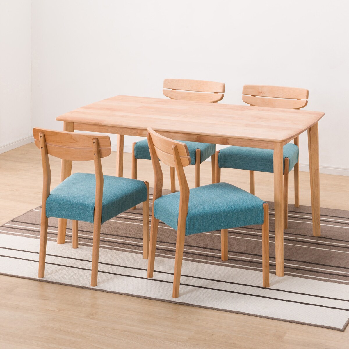 ダイニングテーブル5点セット (DTアルナスDF135LBR/ダイニングチェアアルナスTBL)  【配送員設置商品】 【5年保証】