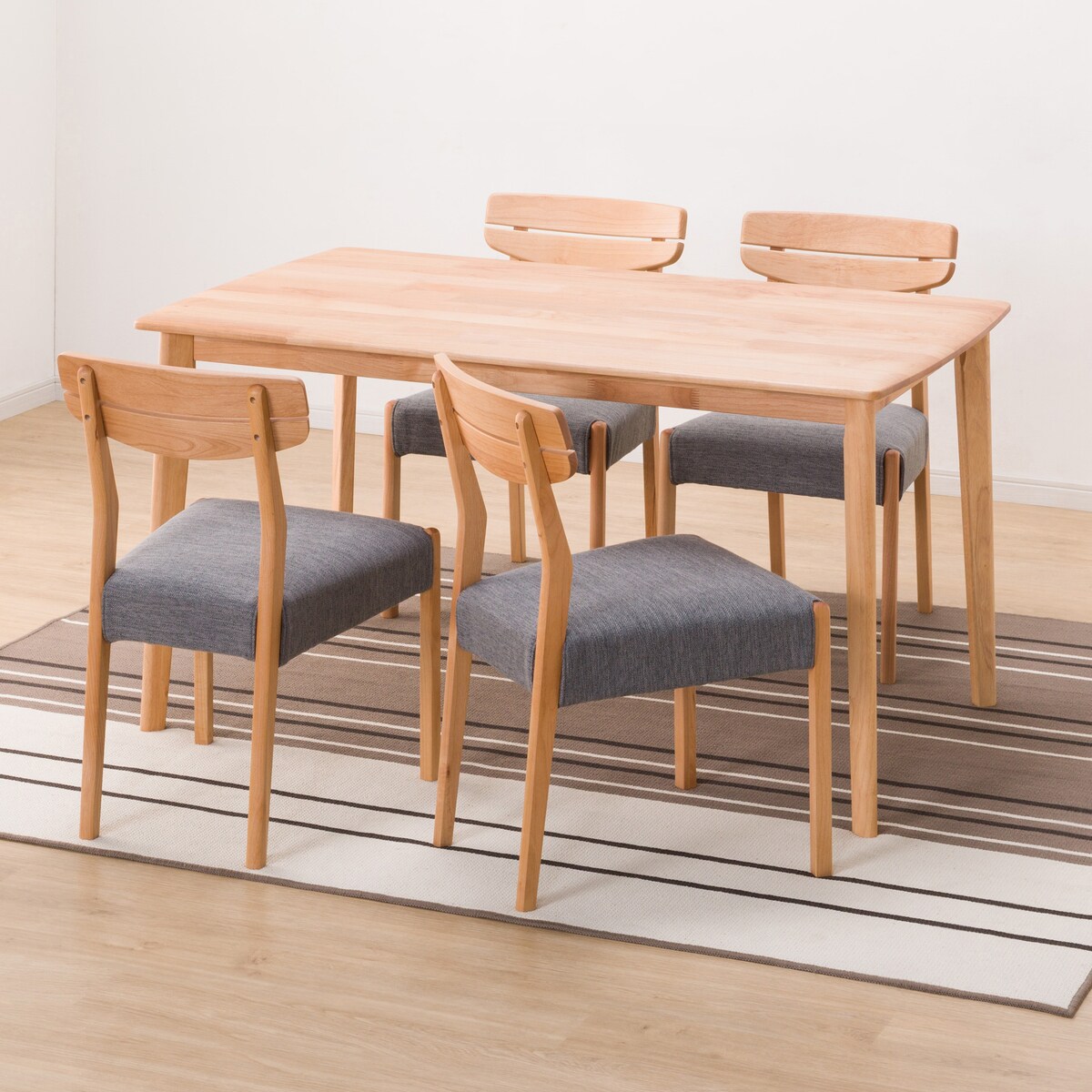 ダイニングテーブル5点セット (DTアルナスDF135LBR/ダイニングチェアアルナスGY)  【配送員設置商品】 【5年保証】