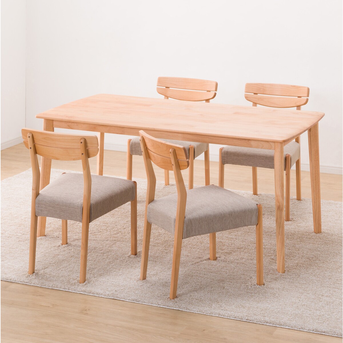 ダイニングテーブル5点セット (DTアルナスDF150LBR/ダイニングチェアアルナスBE)  【配送員設置商品】 【5年保証】