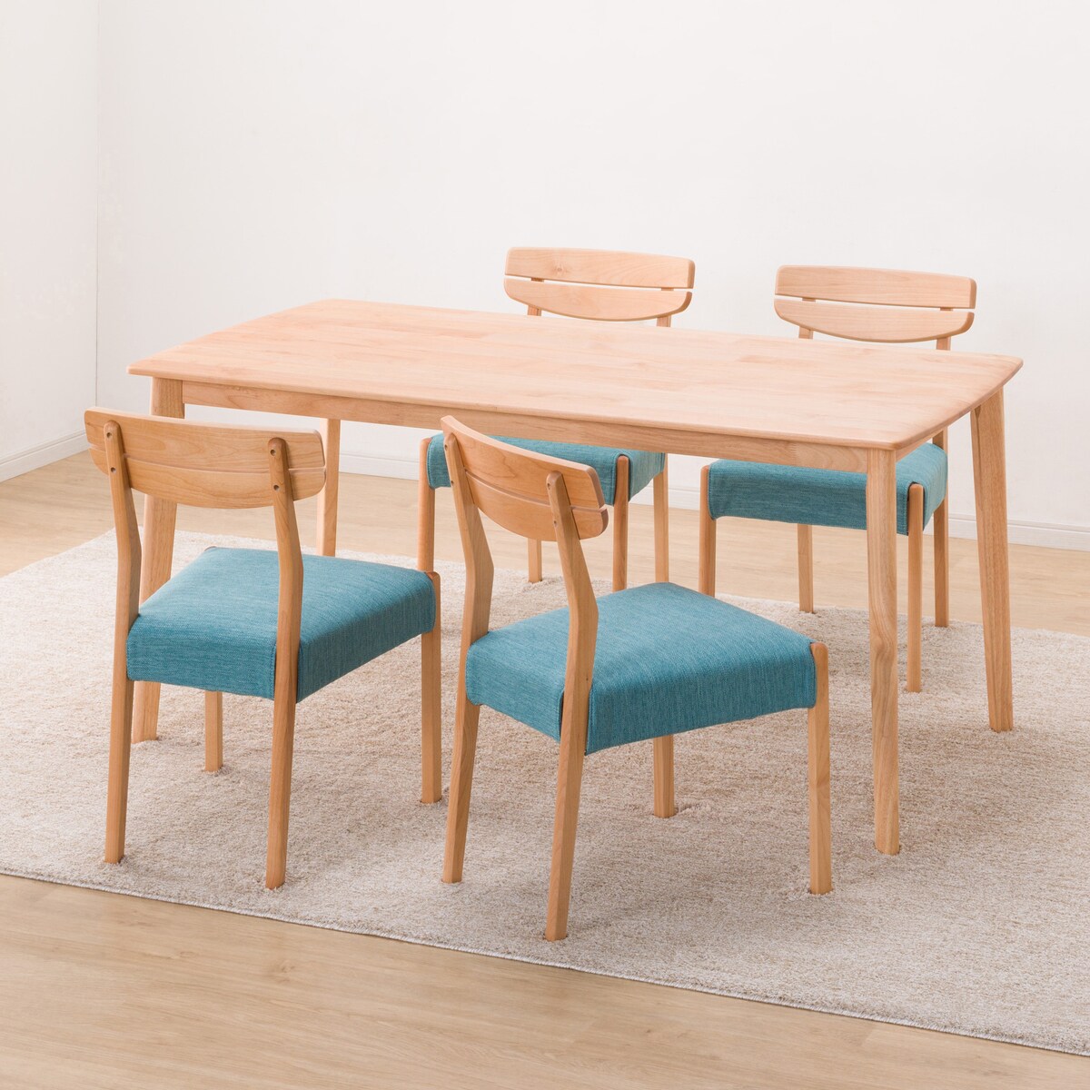 ダイニングテーブル5点セット (DTアルナスDF150LBR/ダイニングチェアアルナスTBL)  【配送員設置商品】 【5年保証】