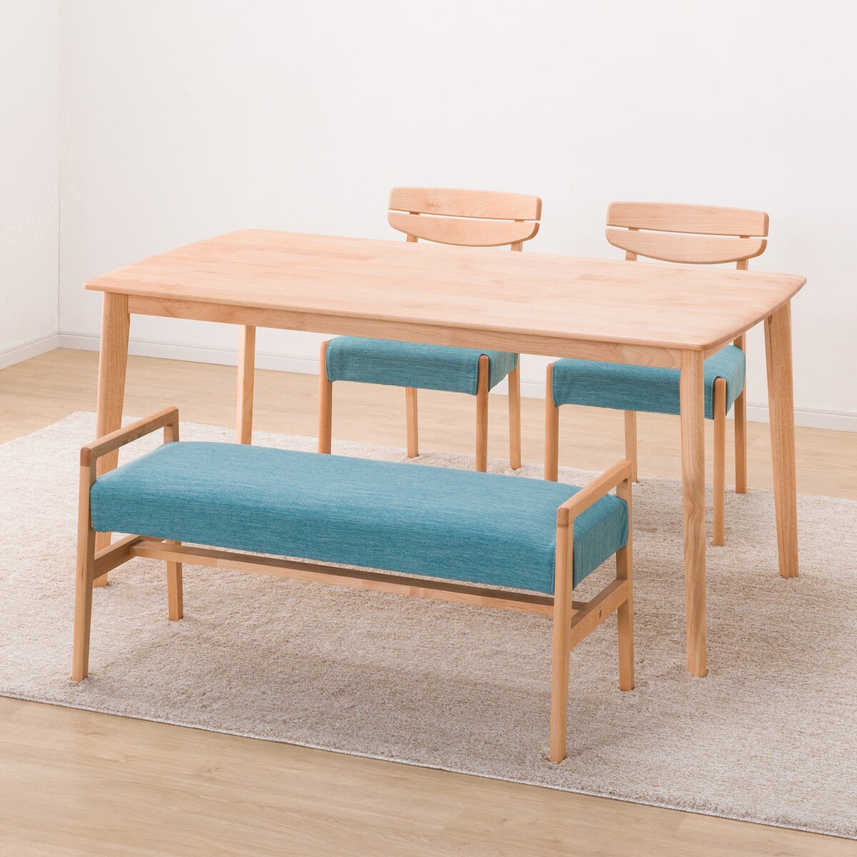 ダイニングテーブル4点セット (DTアルナスDF150LBR/ダイニングチェアアルナス/ベンチアルナスTBL)  【配送員設置商品】 【5年保証】