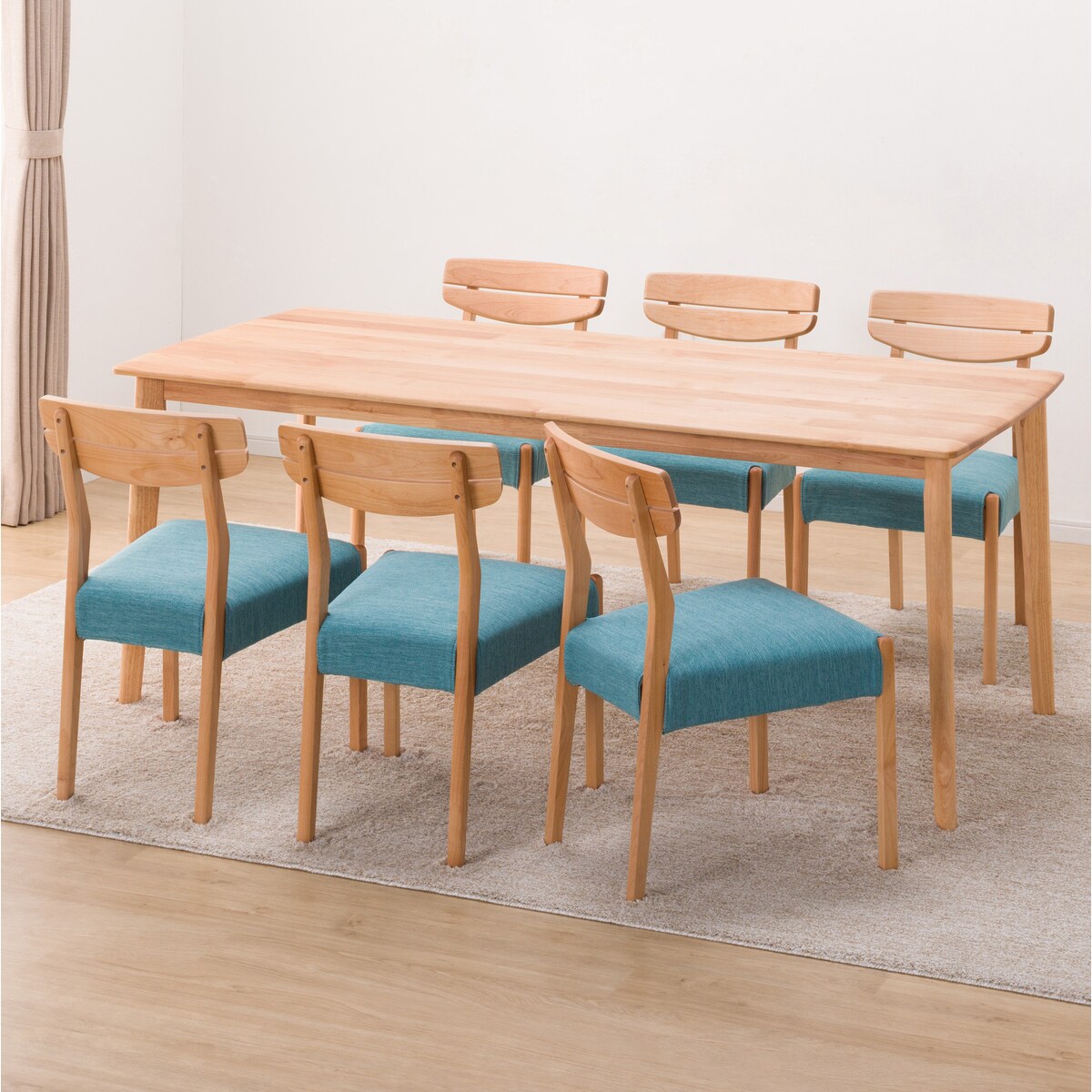 ダイニングテーブル7点セット (DTアルナスDF180LBR/ダイニングチェアアルナスTBL)  【配送員設置商品】 【5年保証】