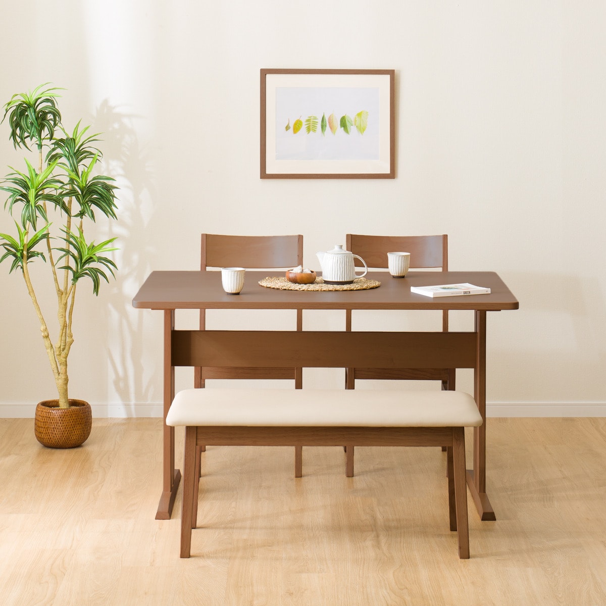 ダイニングテーブル4点セット (TLEG SI01 G 120/SI01A/ベンチSI01 MBR)  【配送員設置商品】 【5年保証】