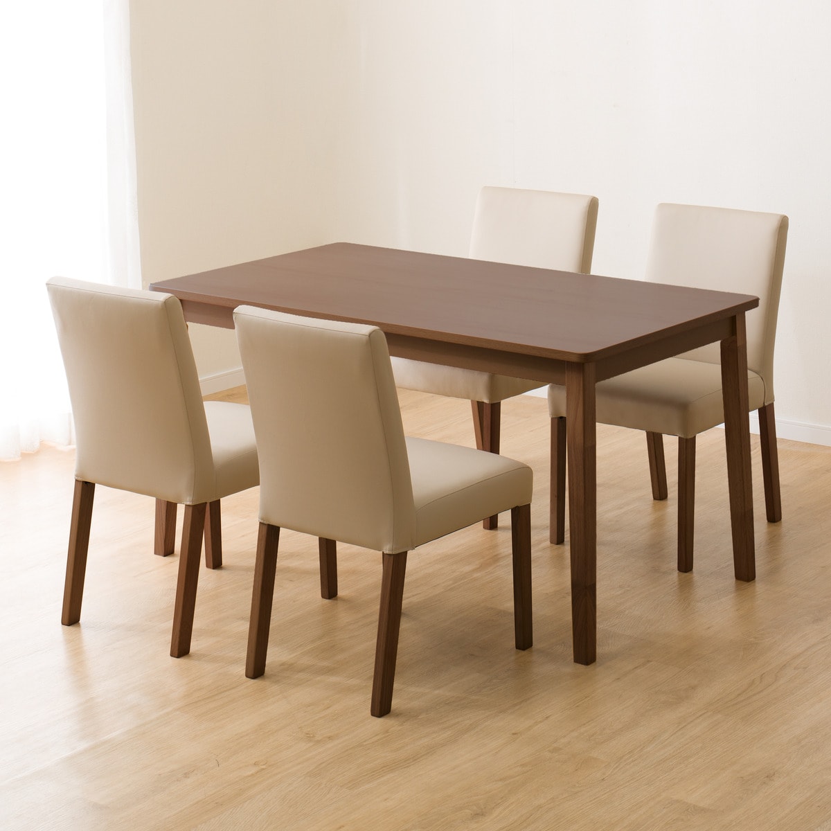 ダイニングテーブル5点セット (4LEG SI01 G 135/SI01B MBR)  【配送員設置商品】 【5年保証】