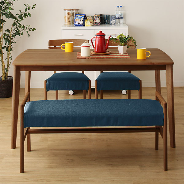 [幅135cm] ダイニングテーブルセット(DTアルナス13580MBR/DCアルナス/ベンチアルナスMBR TBL)  【配送員設置】 【5年保証】