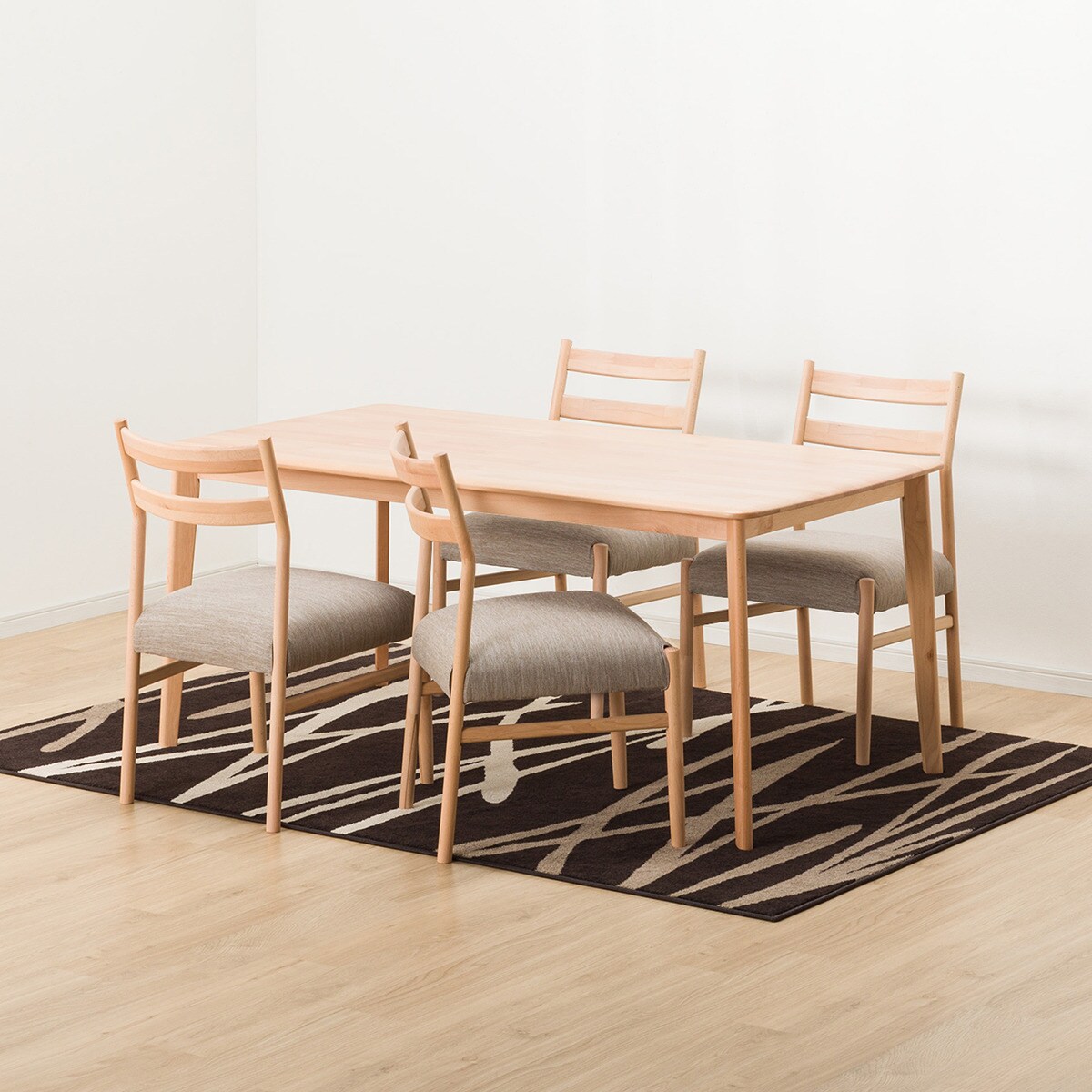 [幅165cm] ダイニングテーブル5点セット(NコレクションT-01 165 NA/C-34 NA DR-BE)  【配送員設置】 【5年保証】