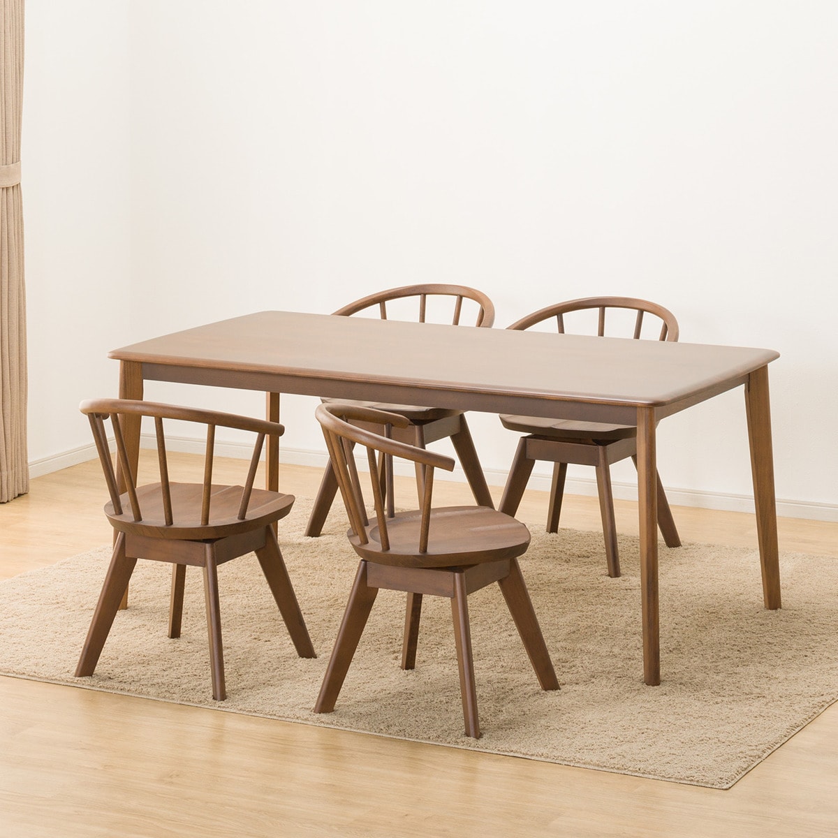 ダイニングテーブル5点セット (NコレクションT-01 165 MBR/C-53S MBR)  【配送員設置商品】 【5年保証】