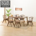 ダイニングテーブル7点セット (NコレクションT-01 165 MBR/C-53S MBR) ニトリ 【配送員設置商品】 【5年保証】