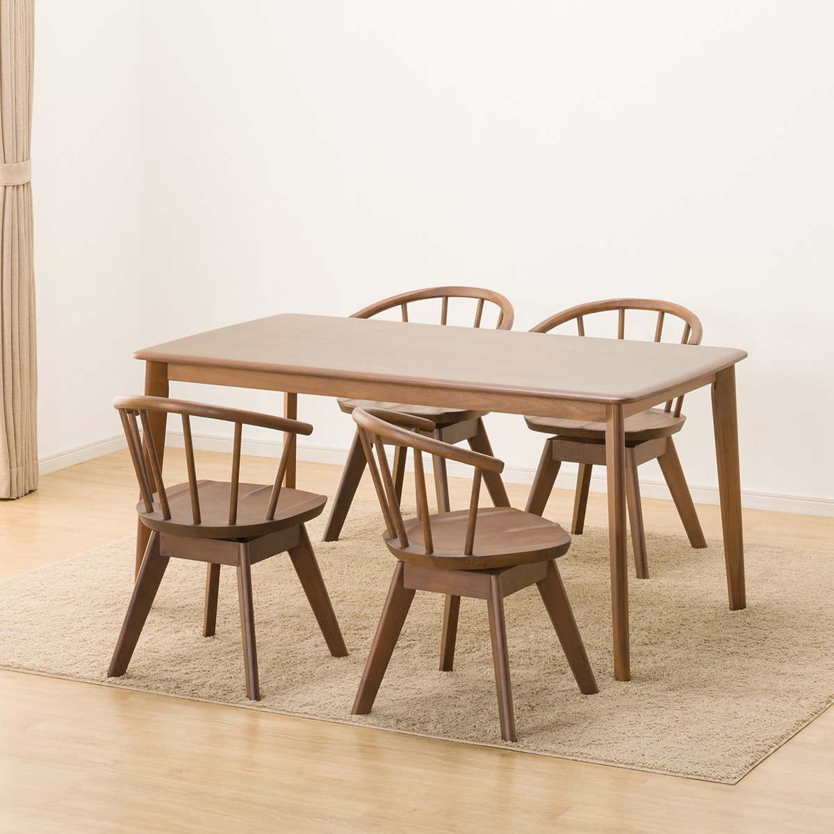 ダイニングテーブル5点セット (NコレクションT-01 150 MBR/C-53S MBR)  【配送員設置商品】 【5年保証】