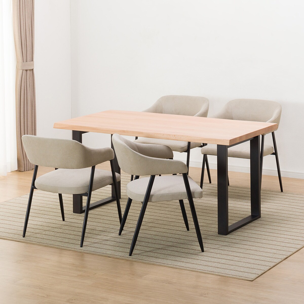 ダイニングテーブル5点セット（Nコレクション T-03U 150/イジー2）　　 【配送員設置商品】