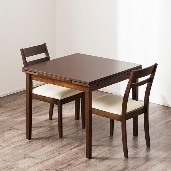 [幅80cm] 伸長式ダイニングテーブルセット (DTジギー2/DCシャスタ3DBR)   【5年保証】