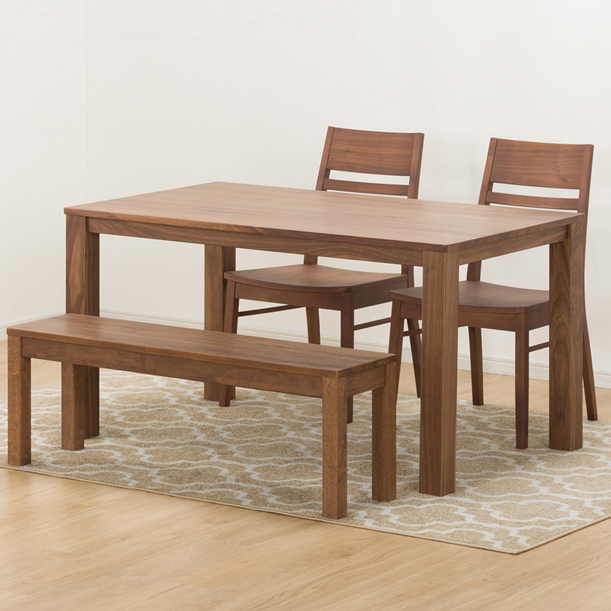 [幅135cm] ダイニングテーブルセット (DT Nコネクト135MBR+DCコネクト 板座MBR+ベンチ)  【配送員設置商品】 【5年保証】