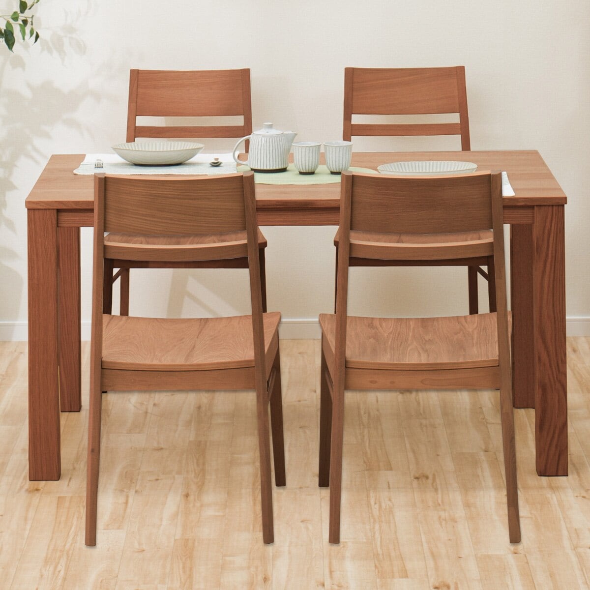 [幅150cm] ダイニングテーブルセット (DT Nコネクト150MBR+DCコネクト 板座MBR)  【配送員設置商品】 【5年保証】