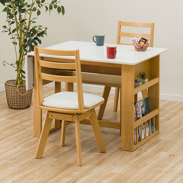 伸長式ダイニングテーブル4点セット(DTロピア2WH LBR/DCロピア2/ベンチロピア2)  【配送員設置】 【5年保証】