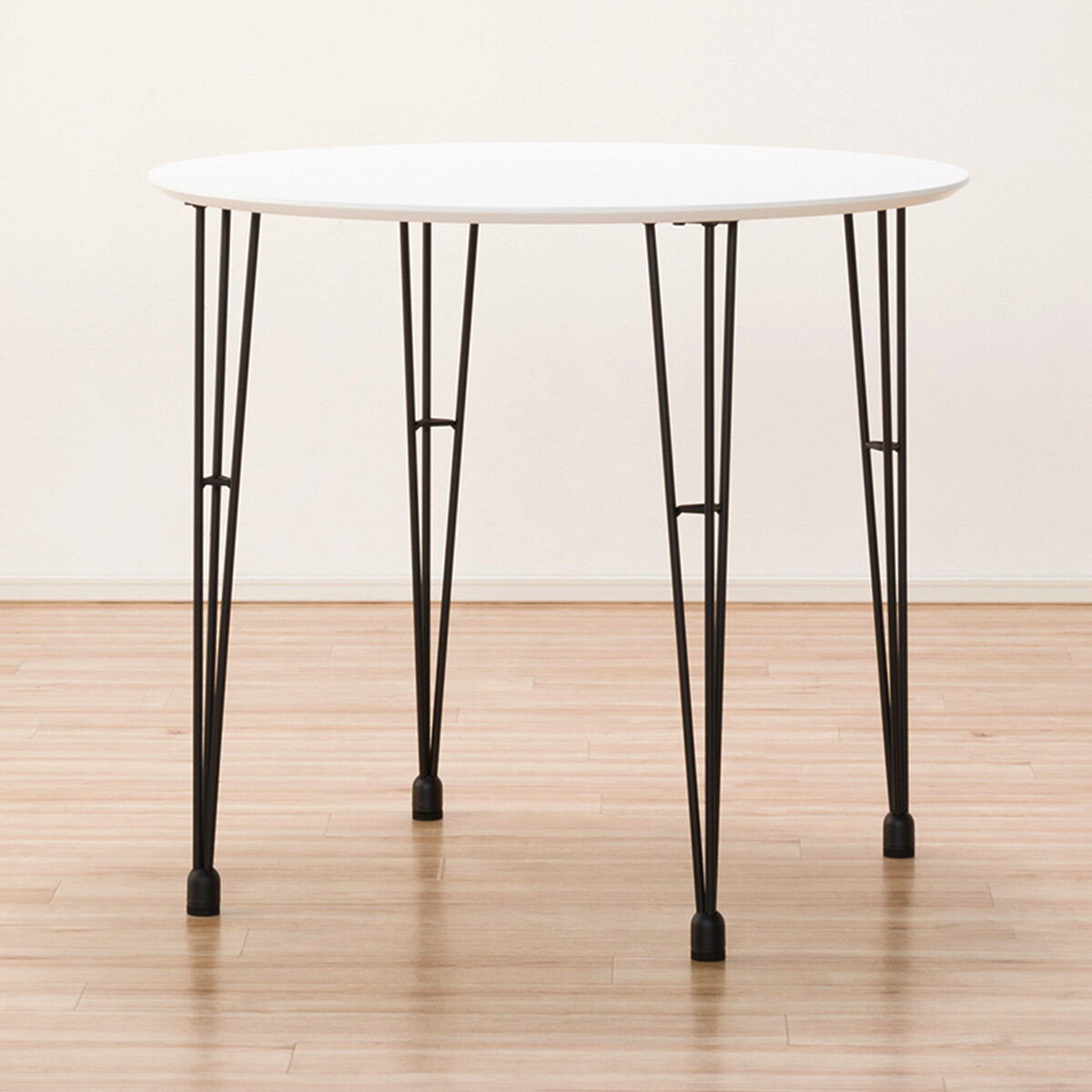 [幅80cm] ダイニングテーブルセット(DTNクーボ80円形WH/DCNクーボ布GR)   【5年保証】