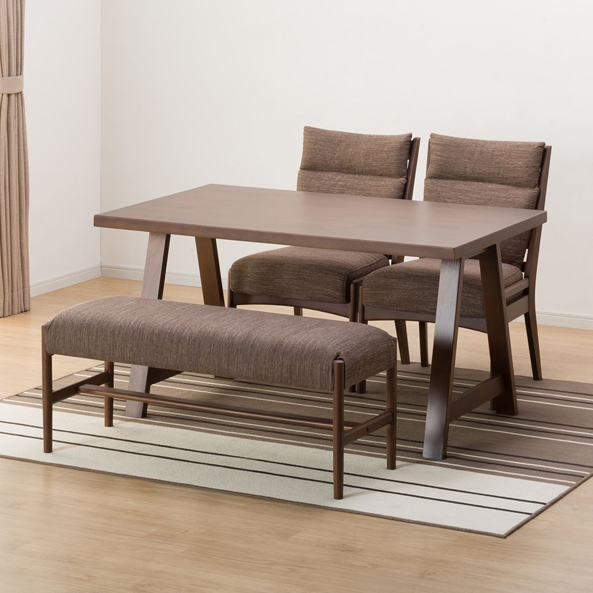 [幅135cm] ダイニングテーブル4点セット(NコレクションT-06A 135MBR/C-27M MBR/DMO/B-34 MBR)  【配送員設置】 【5年保証】