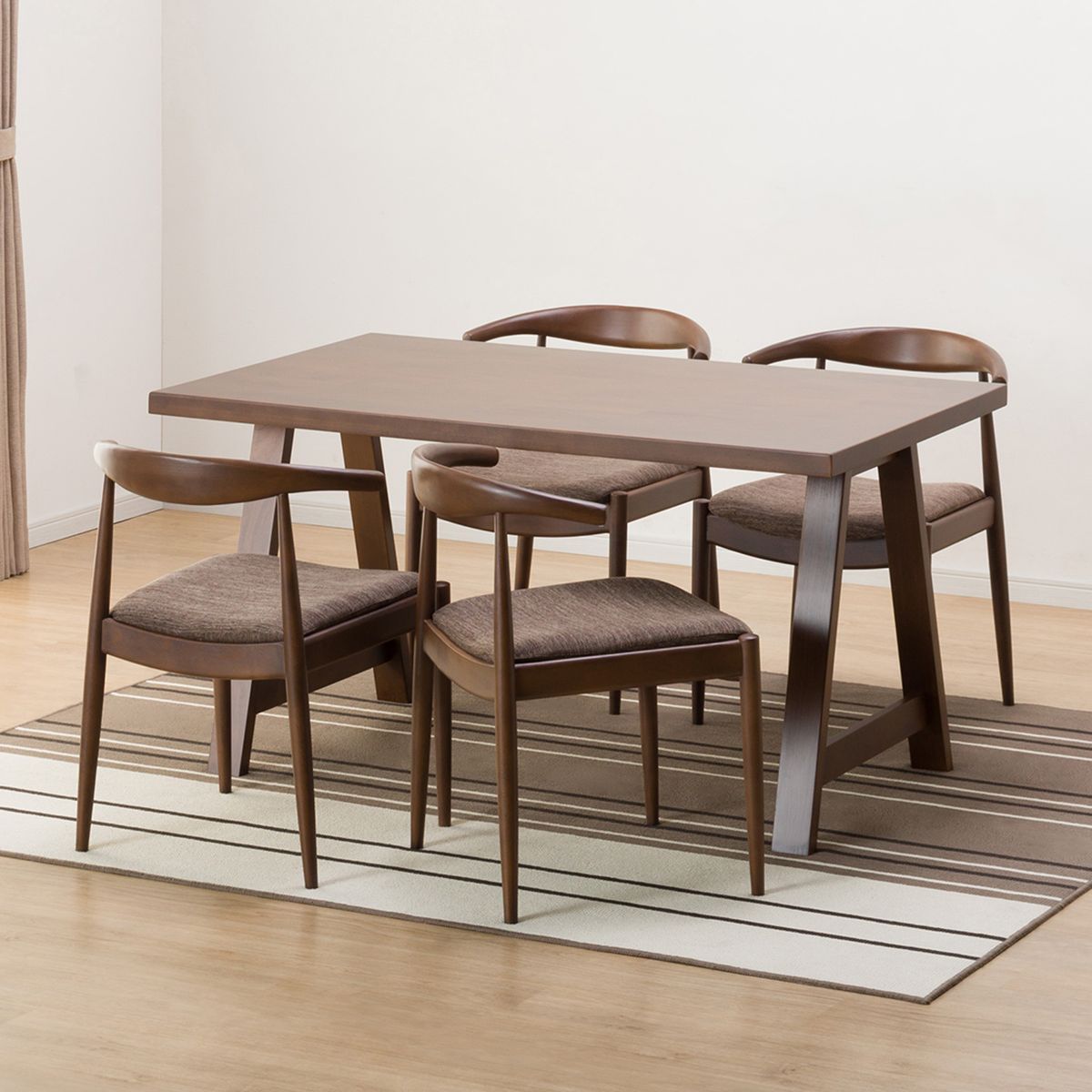 【期間限定値下げ 11/19〜1/11】 【北海道・東日本専用商品】[幅135cm] ダイニングテーブル5点セット(NコレクションT-06A 135MBR/C-01B MBR DR-DMO)  【配送員設置】 【5年保証】