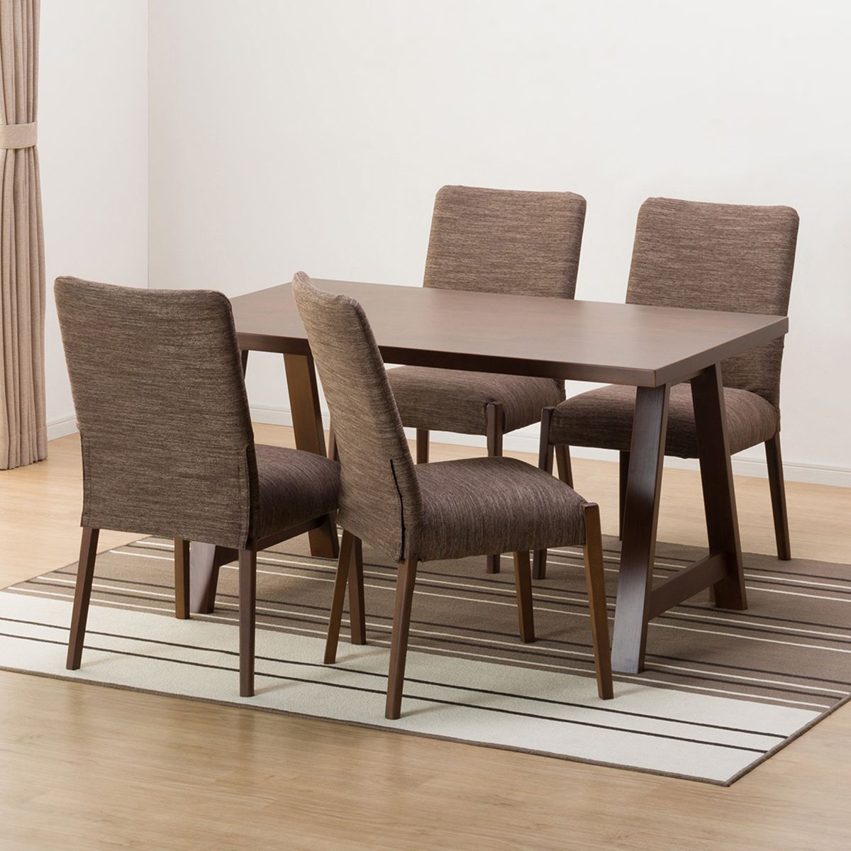 [幅135cm] ダイニングテーブル5点セット(NコレクションT-06A 135MBR/C-10 MBR DR-DMO)  【配送員設置】 【5年保証】 【期間限定価格：11/17〜12/31まで】