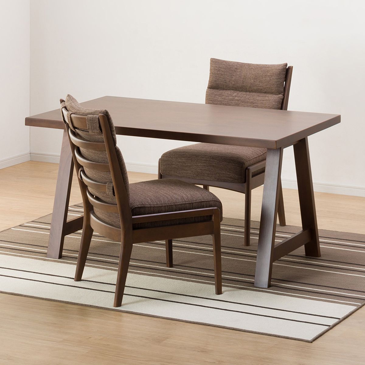 [幅135cm] ダイニングテーブル3点セット(NコレクションT06A 135MBR/C-27M MBR/DMO)  【配送員設置】 【5年保証】 【期間限定価格：11/17〜12/31まで】