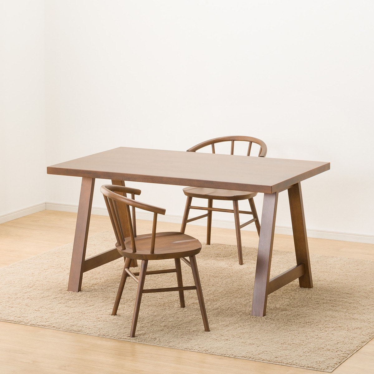 ダイニングテーブル3点セット (NコレクションT-06A 135 MBR/C-53 MBR)  【配送員設置商品】 【5年保証】